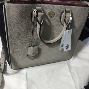 NWT Tory Burch Robinson Square Color Black Tote